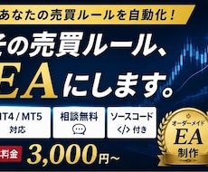 MT4・MT5対応EAをオーダーメイドで作成します あなたのFX売買ルールをEA化・ソースコードも納品