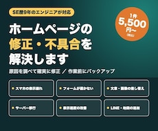 SE歴9年｜ホームページの修正・不具合を解決します イメージ1