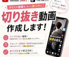 ShortやTiktokの切り抜き動画を作成します イメージ1