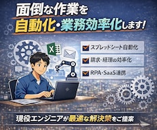 面倒な作業を自動化・業務効率化します イメージ1