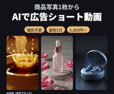 商品写真1枚から、AIで広告ショート動画を作ります イメージ1