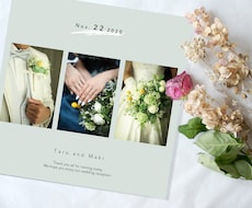 結婚式のプロフィールブック・席次表を作成いたします オシャレな正方形！セミオーダーのプロフィールブックです！