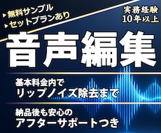 ノイズ除去・尺合わせ編集／リップノイズもケアします イメージ1