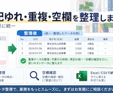 Excel・CSVの表記ゆれ・重複を整理します イメージ1