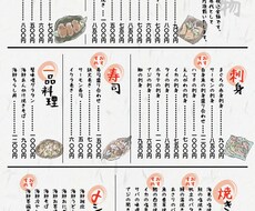 おいしそうなイラスト付きの居酒屋メニューつくります イメージ1