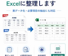PDF・画像の表をExcelに整理します イメージ1