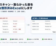 PDF・スキャンを整形済Excelにします 品質チェック付き。散らかったデータを即使えるExcelに。