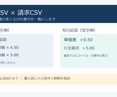 発注・請求CSVの数量と単価を照合します イメージ1