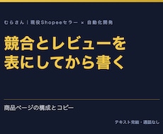 商品ページの構成とコピーを根拠つきで書きます 競合上位とレビューの頻出語を表にしてから書く