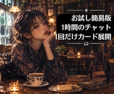 初回購入限定☆占い好きさんの暇つぶし☆お話聞きます 超絶ライトに☆1時間チャット➕最後に1回だけカード引きます☆