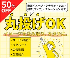 丸投げOK！イメージを汲み取りカタチにします 【残り4枠】動画制作を"50%OFF"で承ります！！