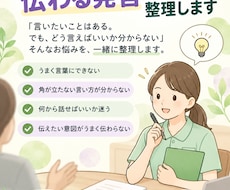 会議で言いたいことを、伝わる発言に整理します 言いたいことをどう言えばいいか分からない、を一緒に整理します