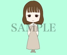 男子も可！ゆるくて可愛い女の子のアイコン描きます Illustrator使用★ブログやSNSのアイコンに！