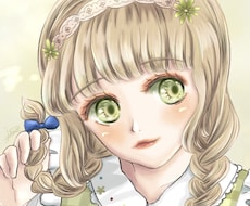 お人形みたいなキラキラな女の子描きます サービス開始記念☆10件目までの特別価格！