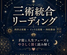三術統合 才能と人生フェーズ深層リーディングします イメージ1