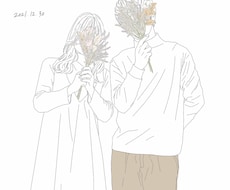 お写真そのままの線画イラストを作成します 写真とイラストを組み合わせたデザインや、文字入れも可能です＊