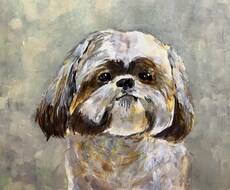 可愛いペットの絵、アクリル絵の具で描きます イメージ1