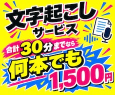 合計30分以内の文字起こしを代行します イメージ1