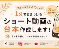 忙しいあなたの代わりに伸びる動画台本作ります イメージ1