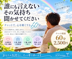 誰にも言えないあなたの気持ちをじっくり聞きます 悩み・愚痴の話し相手に。チャットで優しく寄り添います