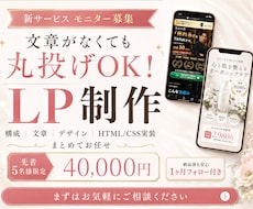 先着5名様限定・モニター価格でLPを制作します 構成・文章・デザインおまかせでOK！先着5名様40,000円