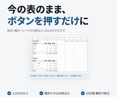 Excelの集計・転記をマクロで自動化します イメージ1
