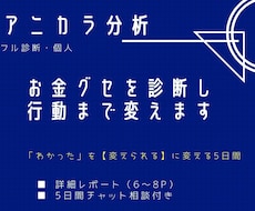 お金グセを診断し行動まで変えます