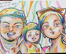 カラフルでポップな手描き似顔絵描きます イメージ1