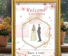 ゆるふわ「可愛い」ウェルカムボード作成します お好きな「花」や「色」をお伺いできます！【ウェルカムボード】