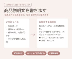 ネットショップの商品説明文を1つ書きます イメージ1