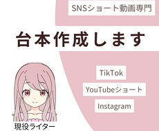 1本400円～SNSショート動画の台本制作します イメージ1