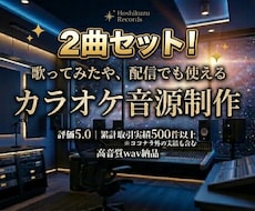 2曲セット【追加料金無し】カラオケ音源作ります 初めての方はサンプル無料で制作します！お気軽にメッセージまで