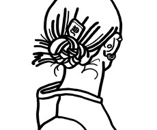 線がかわいい☺︎☺︎☺︎ 線画でコーデ描きます こちらは【文字なし】のイラストです。アイコンやトップ画に。