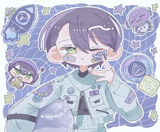 商用利用OK！歌みたサムネ,1枚絵など描きます ゆるふわに,可愛く仕上げます！SD等身いろいろ
