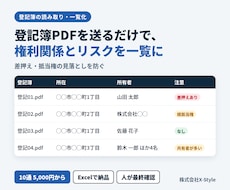 登記簿を読み取り、権利関係とリスクを一覧にします 自社ツールで登記簿1件約30分→約5分（2026年2月）