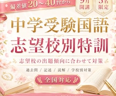 志望校別に中学受験国語の過去問を対策します イメージ1