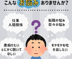 仕事や人間関係、愚痴や悩みお気軽にお聞きします イメージ1