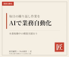 面倒な業務をAIで自動化する仕組みを構築します イメージ1