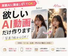 高額AI不要でご希望のAI動画を制作します イメージ1