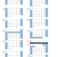 年間カレンダーをExcelの4Aサイズで販売します 年を切り替えれば、自動で日付更新！年間カレンダーができます！