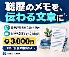 職務経歴書の文章と自己PRを作成します イメージ1