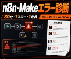 n8n・Makeの連携エラーを診断します 認証・データ形式・分岐を見て止まる場所を30分で整理