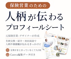 保険営業の自己紹介・プロフィールシートを作成します 元保険営業が文章から整理｜Canva編集データ付き