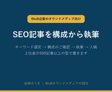 BtoBのSEO記事を構成から執筆します 4,000字まで｜構成のご確認と入稿まで込み
