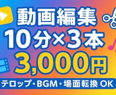 先着一名様　動画編集10分x3本を3千円でやります イメージ1