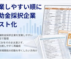 補助金採択企業を営業用に整理します イメージ1