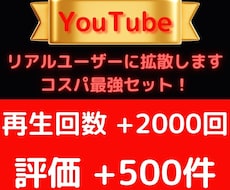 YouTube再生回数と評価が増えるまで拡散します ✨再生回数+2000回＆評価+500件➡1,500円✨