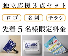 独立応援！御社をトータルデザインします 【先着５枠限定特別料金】３点セット