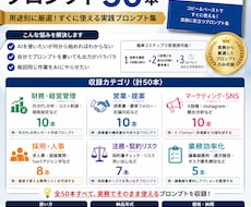 経営者向けAI業務プロンプト50本お届けします コピペだけ。今日から使えるAI業務テンプレ集