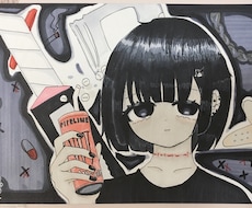 量産型メンヘラ地雷系女子のアイコンイラスト描きます イメージ1